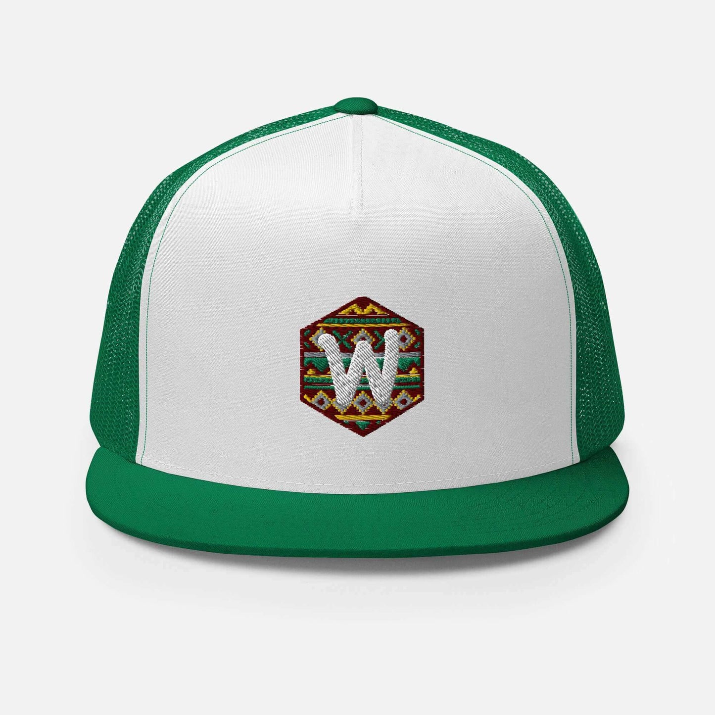 Gorra Verde Plana Bordada - Etnica