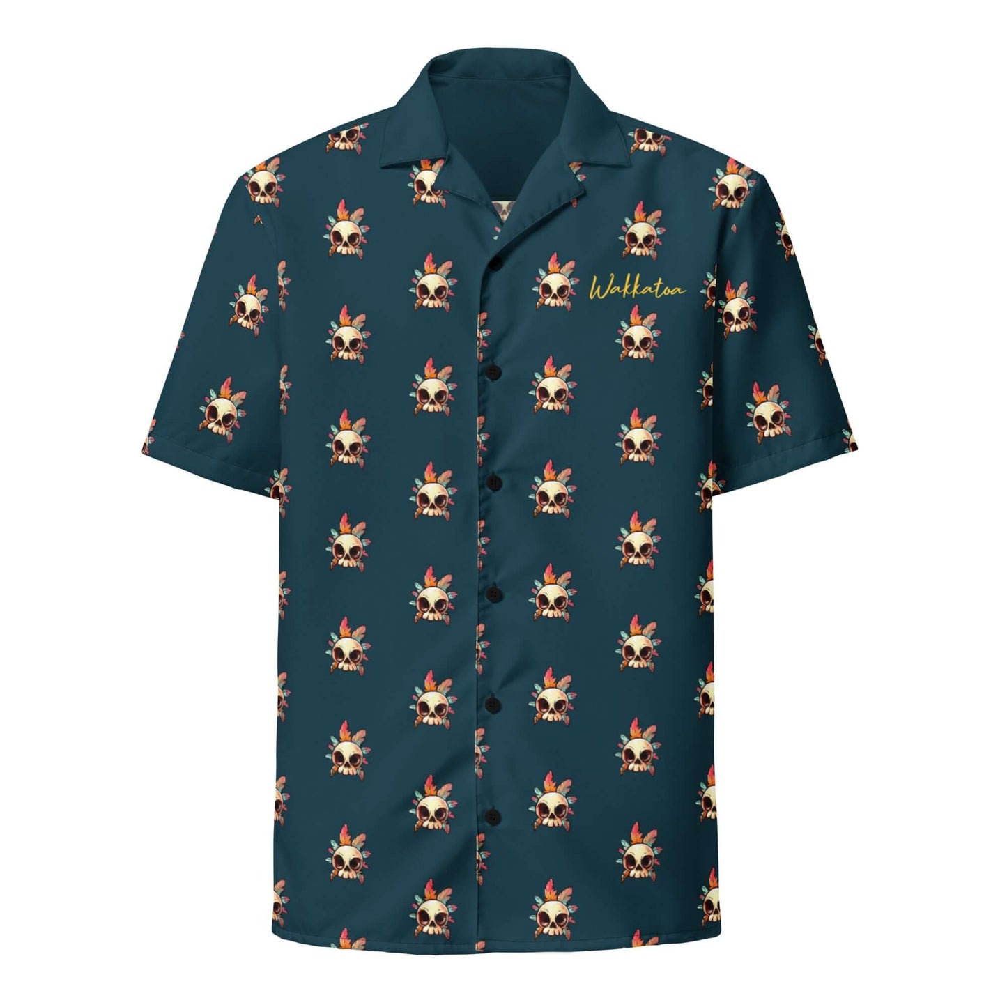 Camisa de manga corta Azul - Calavera Etnica