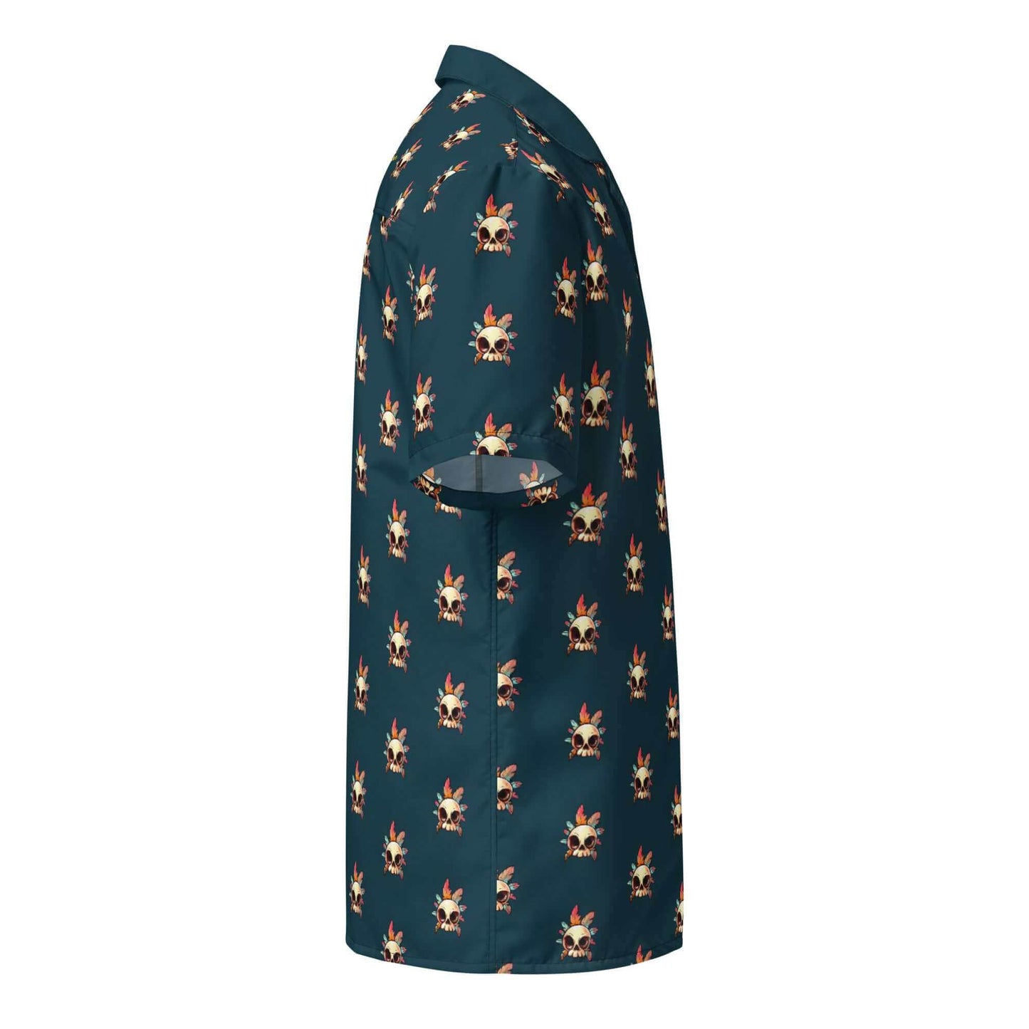 Camisa de manga corta Azul - Calavera Etnica Hombre