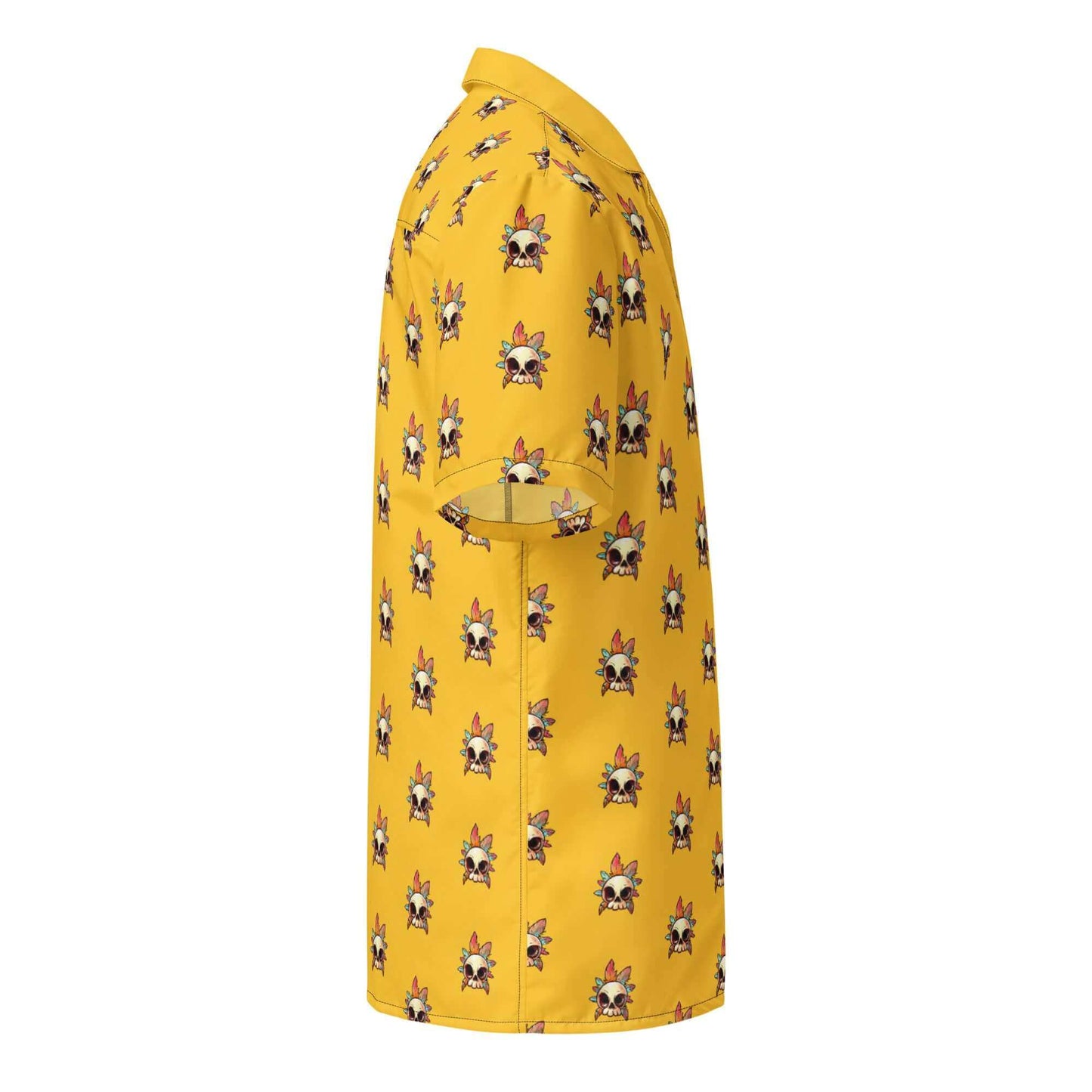 Camisa de manga corta Amarilla - Calavera Etnica Hombre