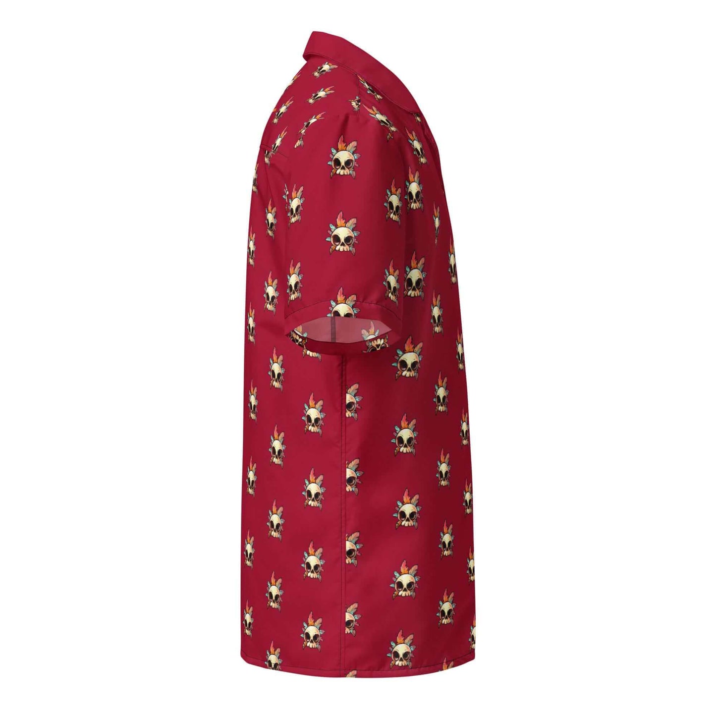 Camisa de manga corta Roja - Calavera Etnica Hombre