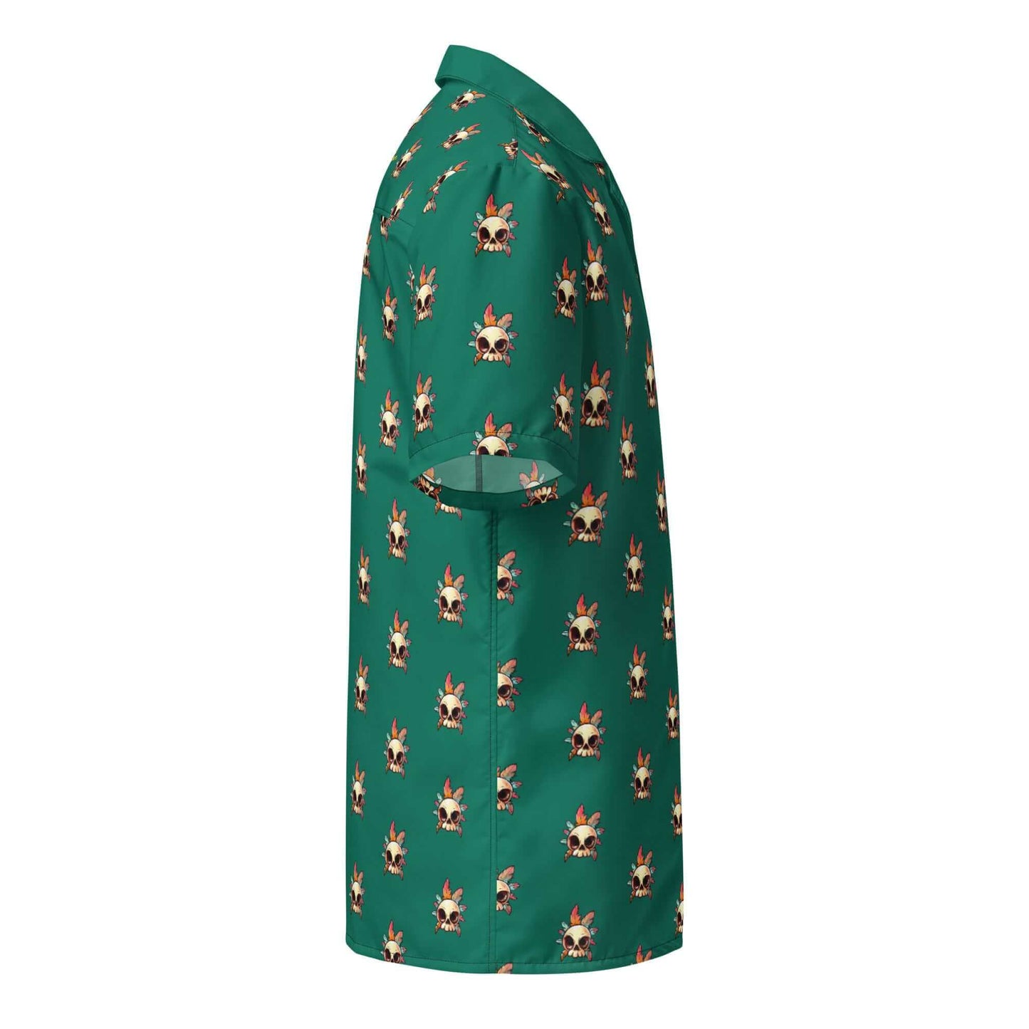 Camisa de manga corta Verde - Calavera Etnica Hombre
