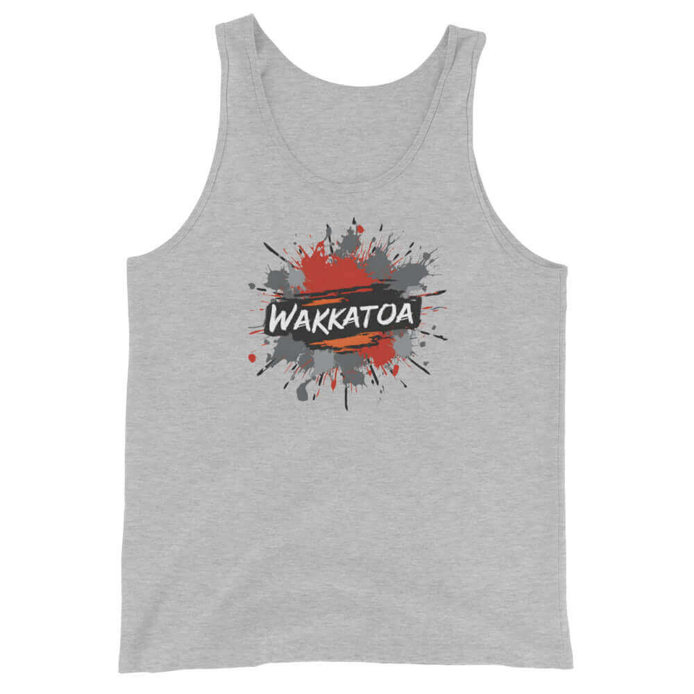 Camiseta Tirantes Gris Hombre - Grafiti rojo