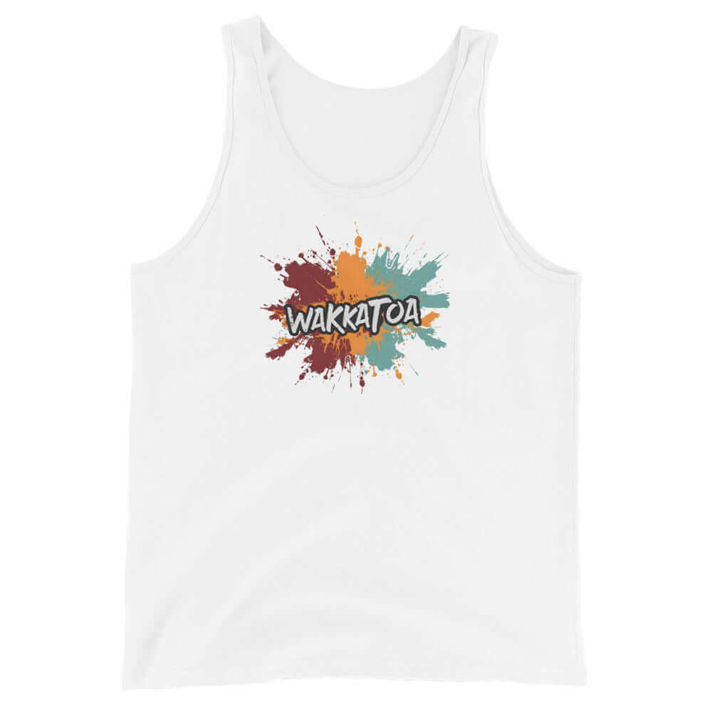 Camiseta Tirantes Blanca Hombre - Grafiti Tricolor