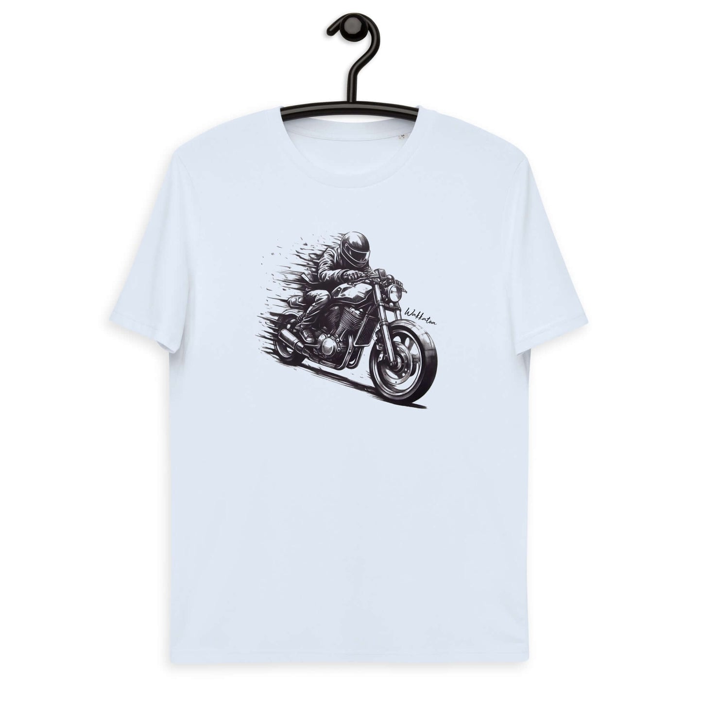 Camiseta Blanca Hombre y Mujer Moto Minimalista