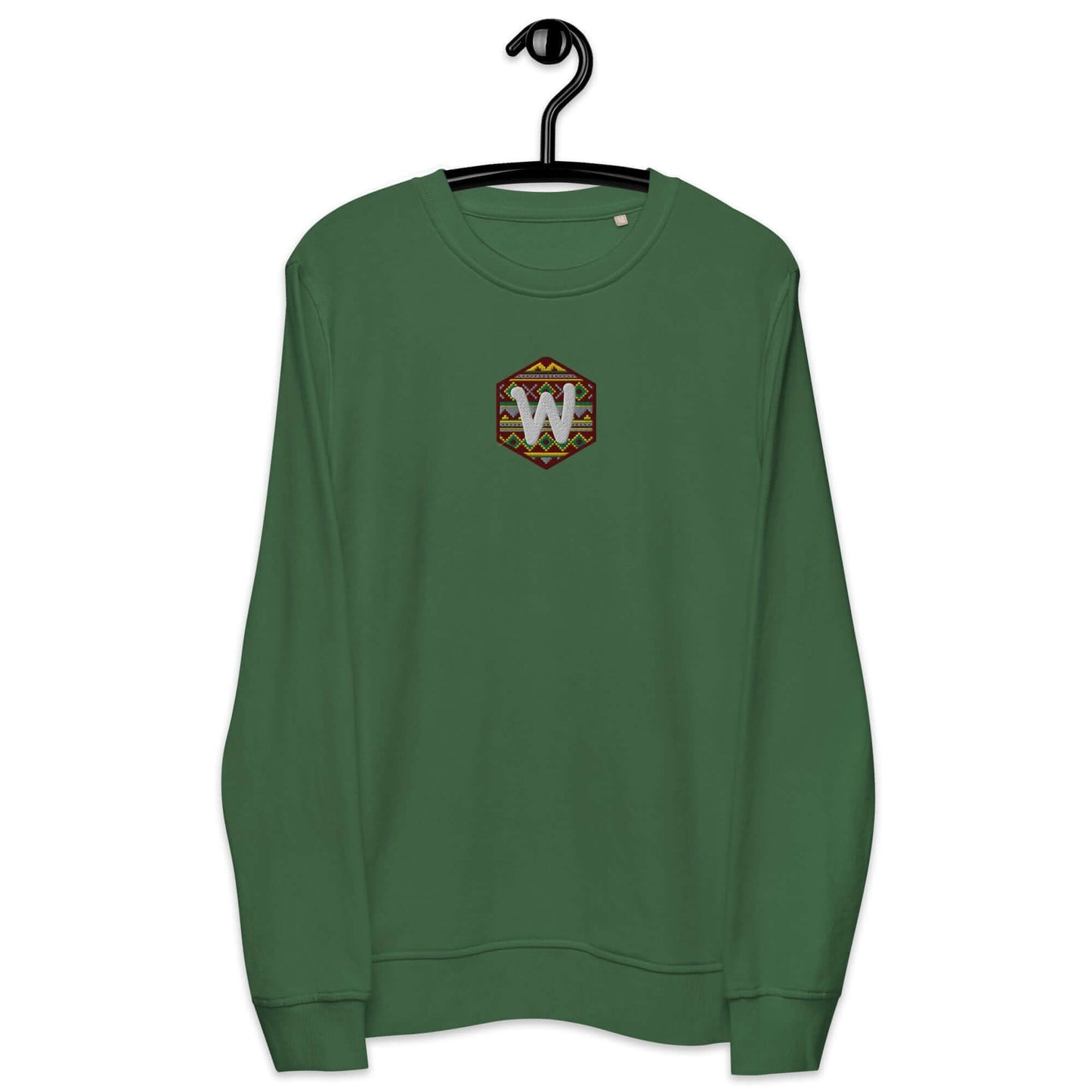 Sudadera Bordada Verde - Logo Etnico