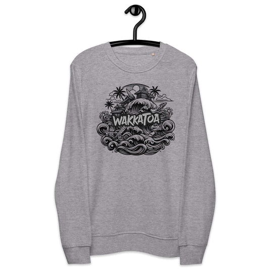 Sudadera Gris Organica Hombre - Surf Vintage