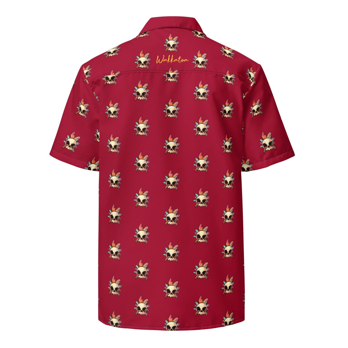 Camisa de manga corta Roja Hombre - Calavera Etnica