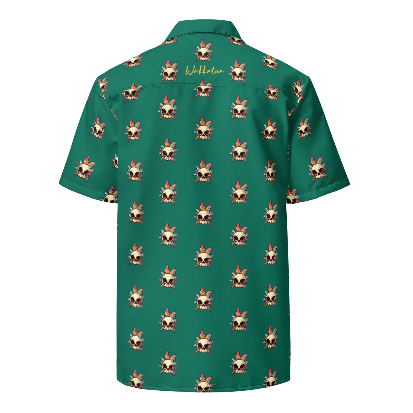 Camisa de manga corta Verde Hombre - Calavera Etnica