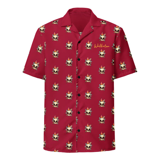 Camisa de manga corta Roja - Calavera Etnica