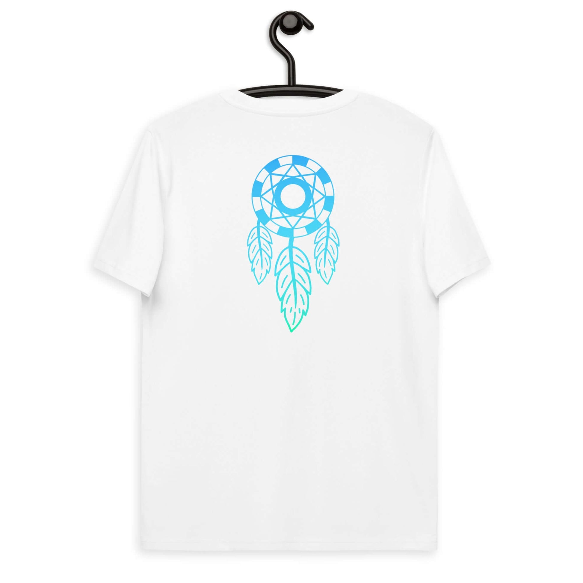 Camiseta Algodón Orgánico Blanca - Atrapasueños Azul
