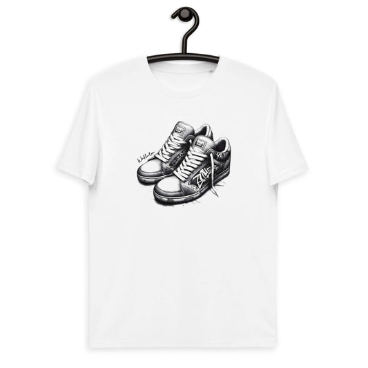 Camiseta Blanca Hombre y Mujer Sneakers diseño